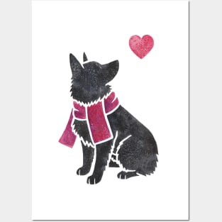 Watercolour Schipperke Posters and Art